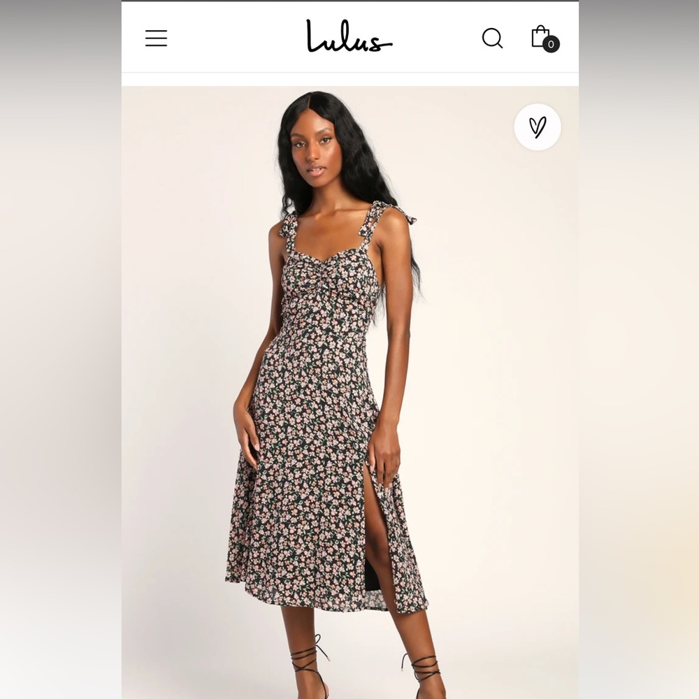 Lulus Floral Tie Strap Dress